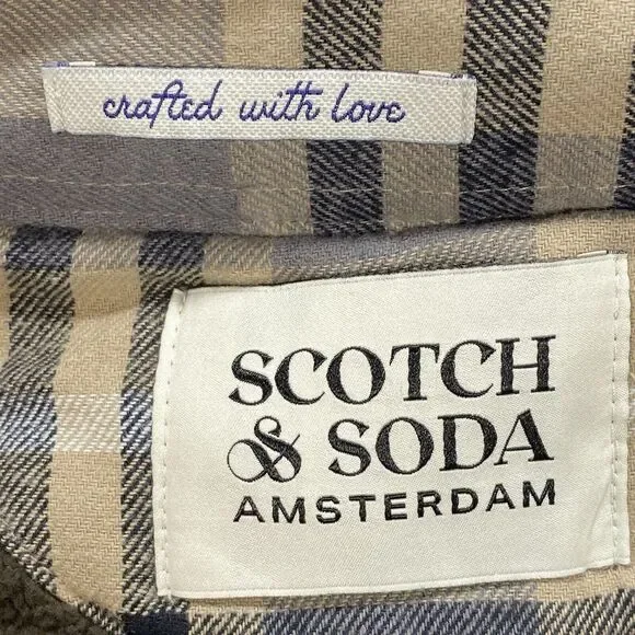 Scotch‎ & Soda Jacket shacket Mens S Sherpa Lined Plaid Flannel Chore Barn